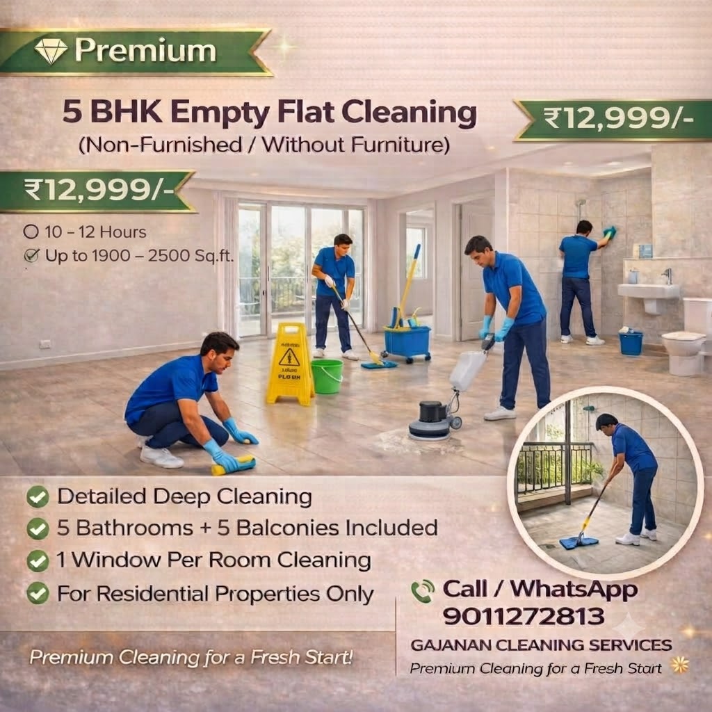 5 BHK Empty Flat Cleaning